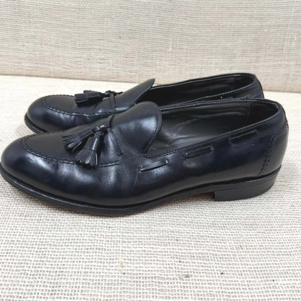 FootJoy Classics Mens 10.5 D Black Leather Tassel Loafers Dress Shoes 75309 USA
